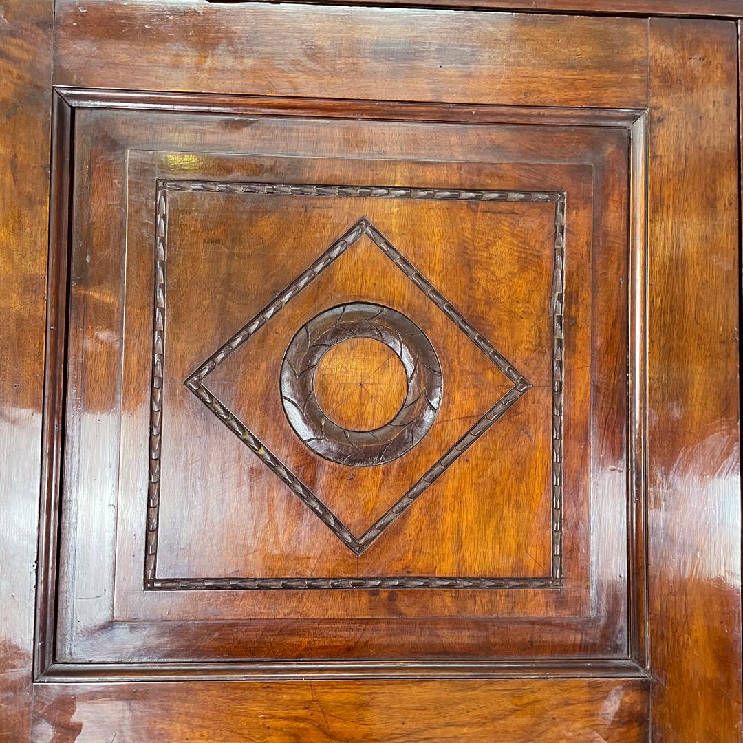 Italian Charles X style two-door wooden wardrobe with decorations, early 1800s For Sale 6