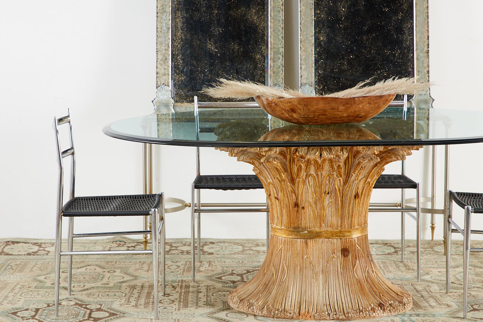Italian Chelini Carved Wheat Sheaf Oval Dining Table 1