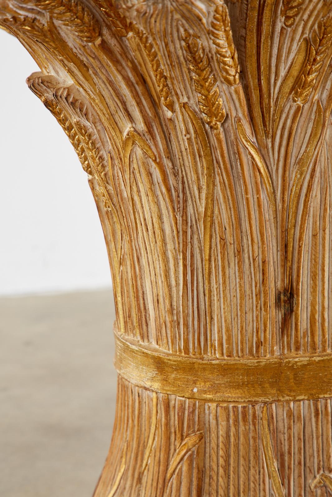 Italian Chelini Carved Wheat Sheaf Oval Dining Table 3