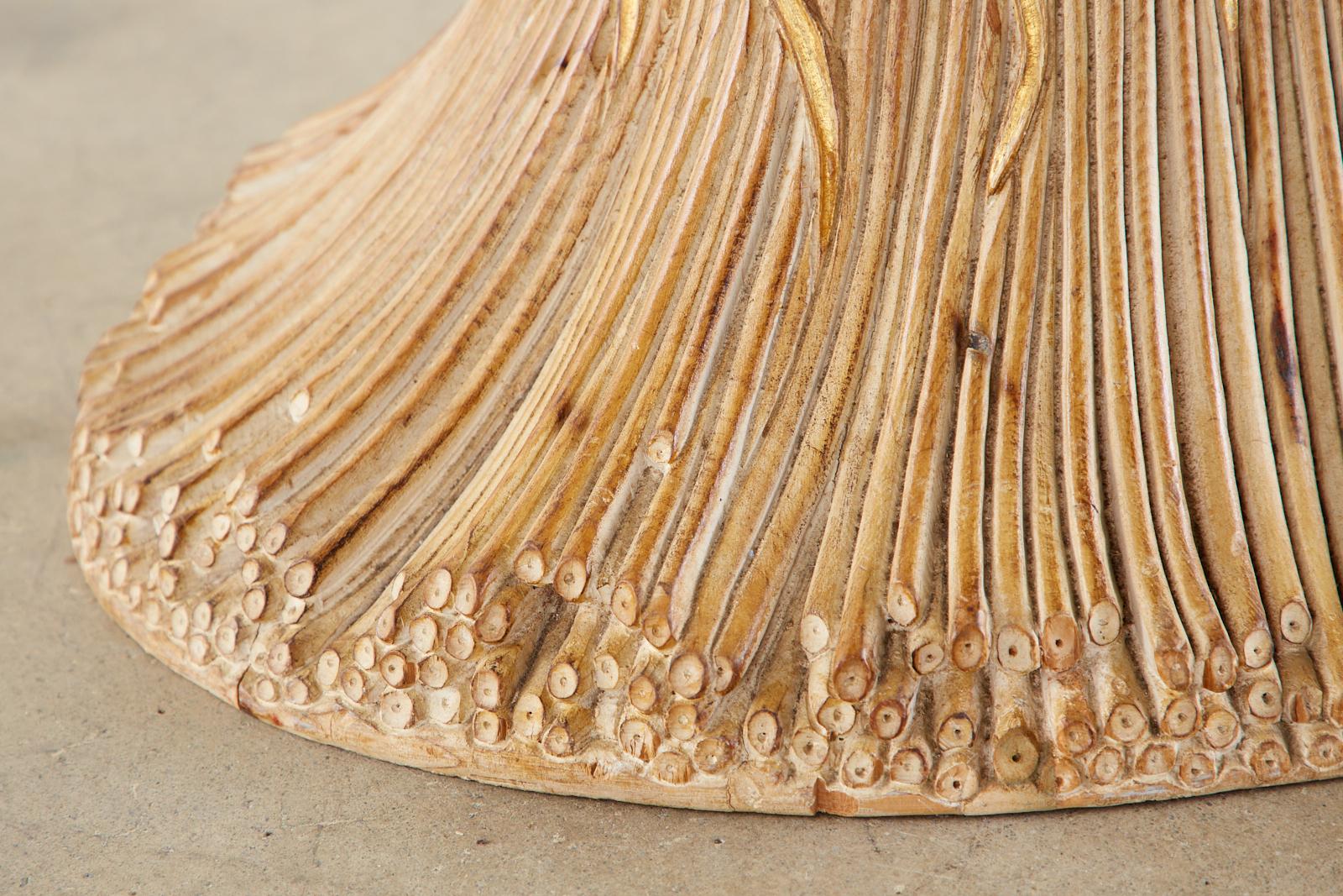 Italian Chelini Carved Wheat Sheaf Oval Dining Table 4