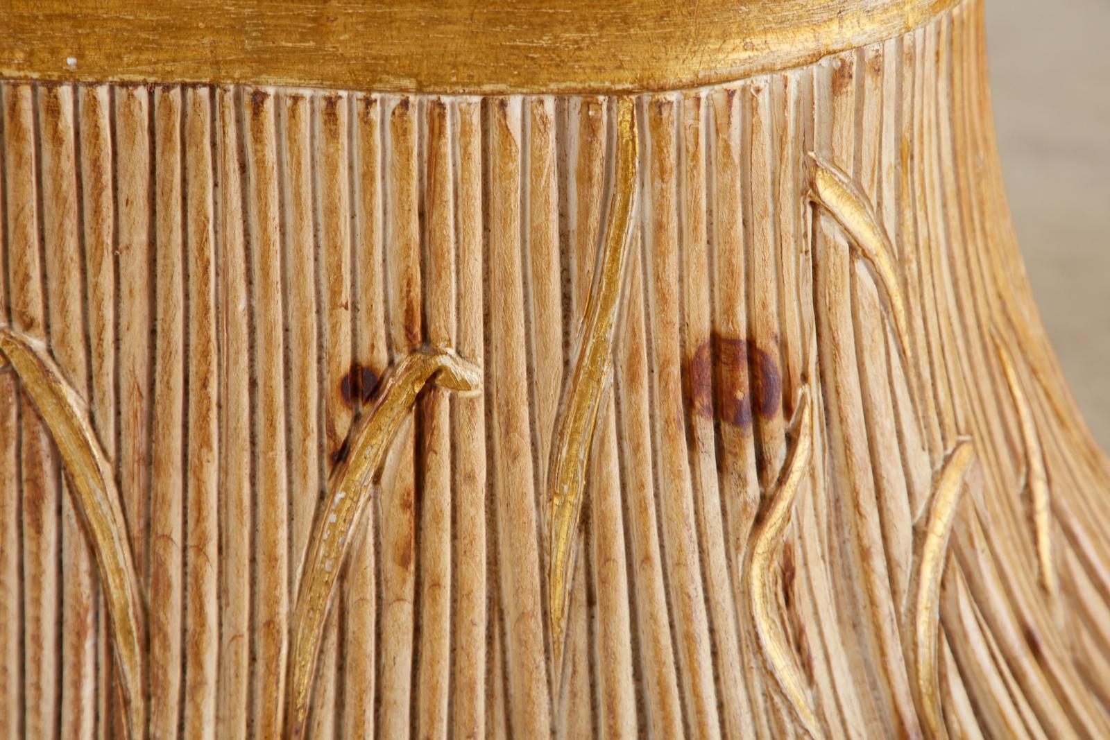 Italian Chelini Carved Wheat Sheaf Oval Dining Table 5