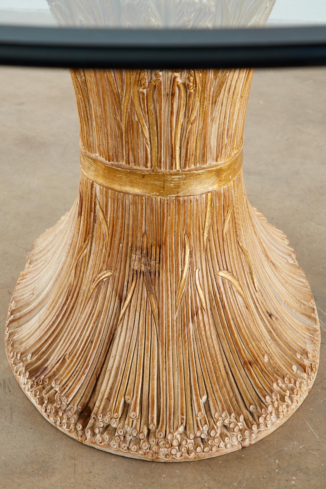 Italian Chelini Carved Wheat Sheaf Oval Dining Table 9