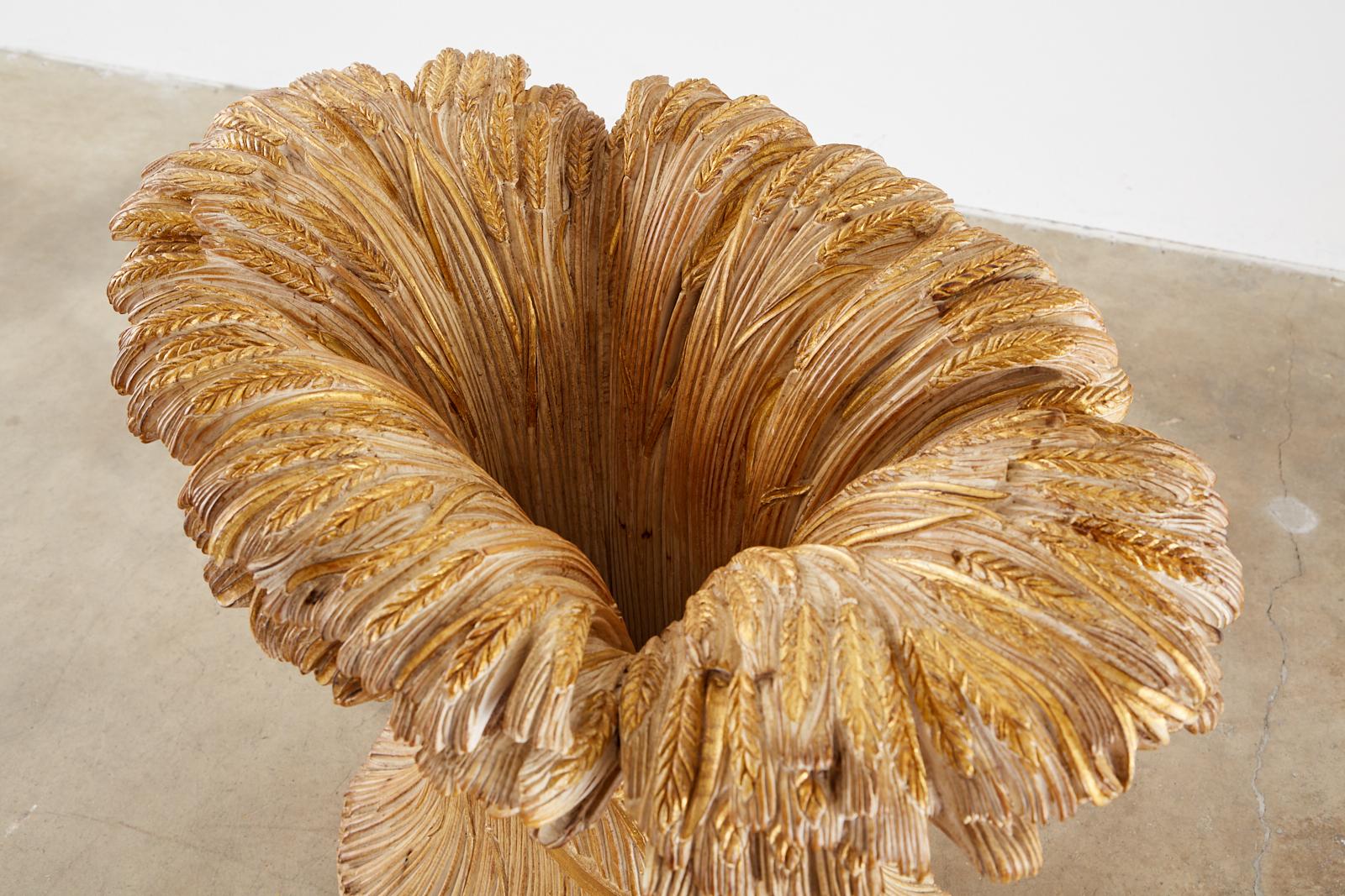 Italian Chelini Carved Wheat Sheaf Oval Dining Table 11