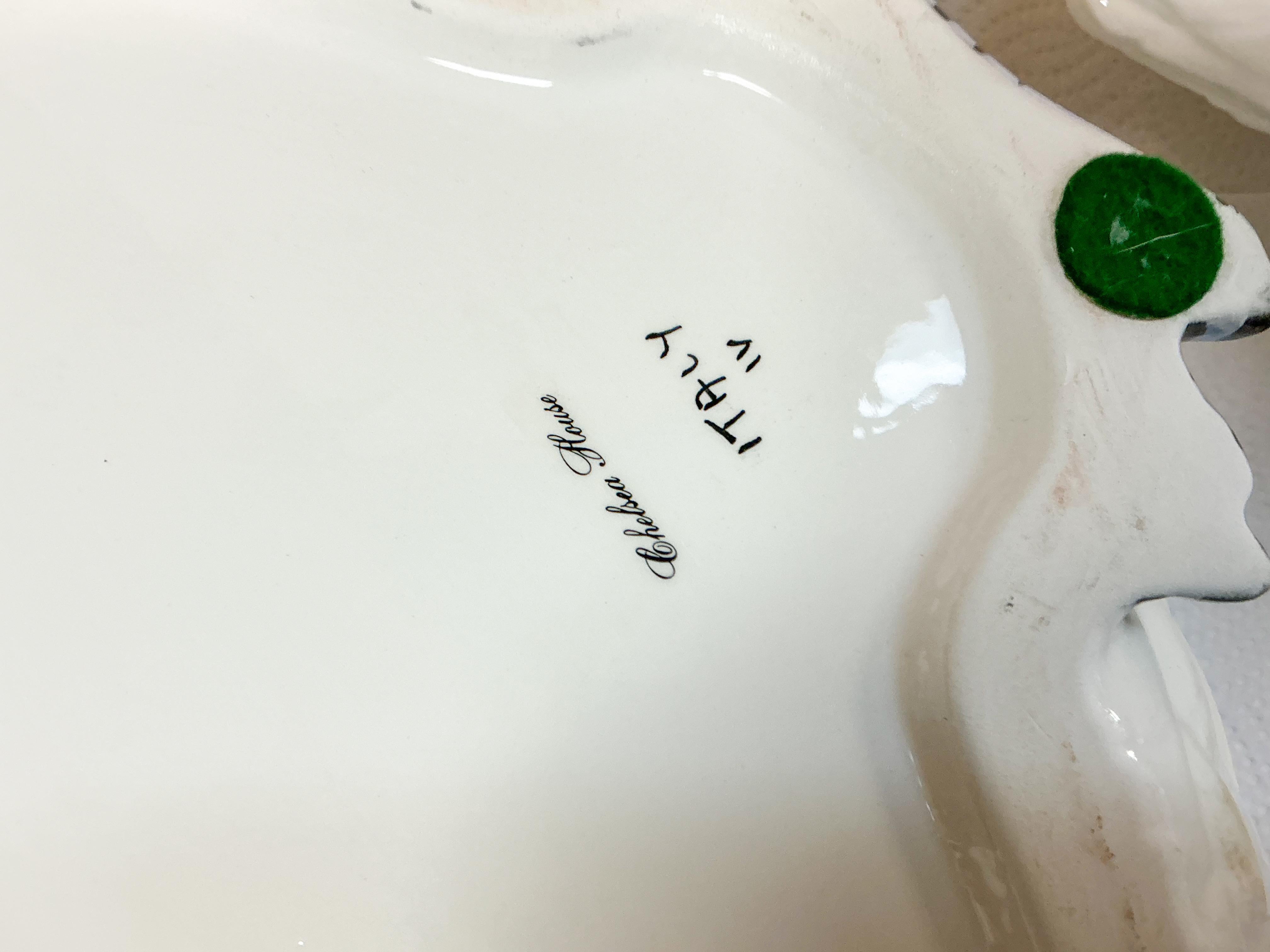 Italian Chelsea House Swan Form Pottery Porcelain Tureen Styled After Meissen In Good Condition In Kennesaw, GA