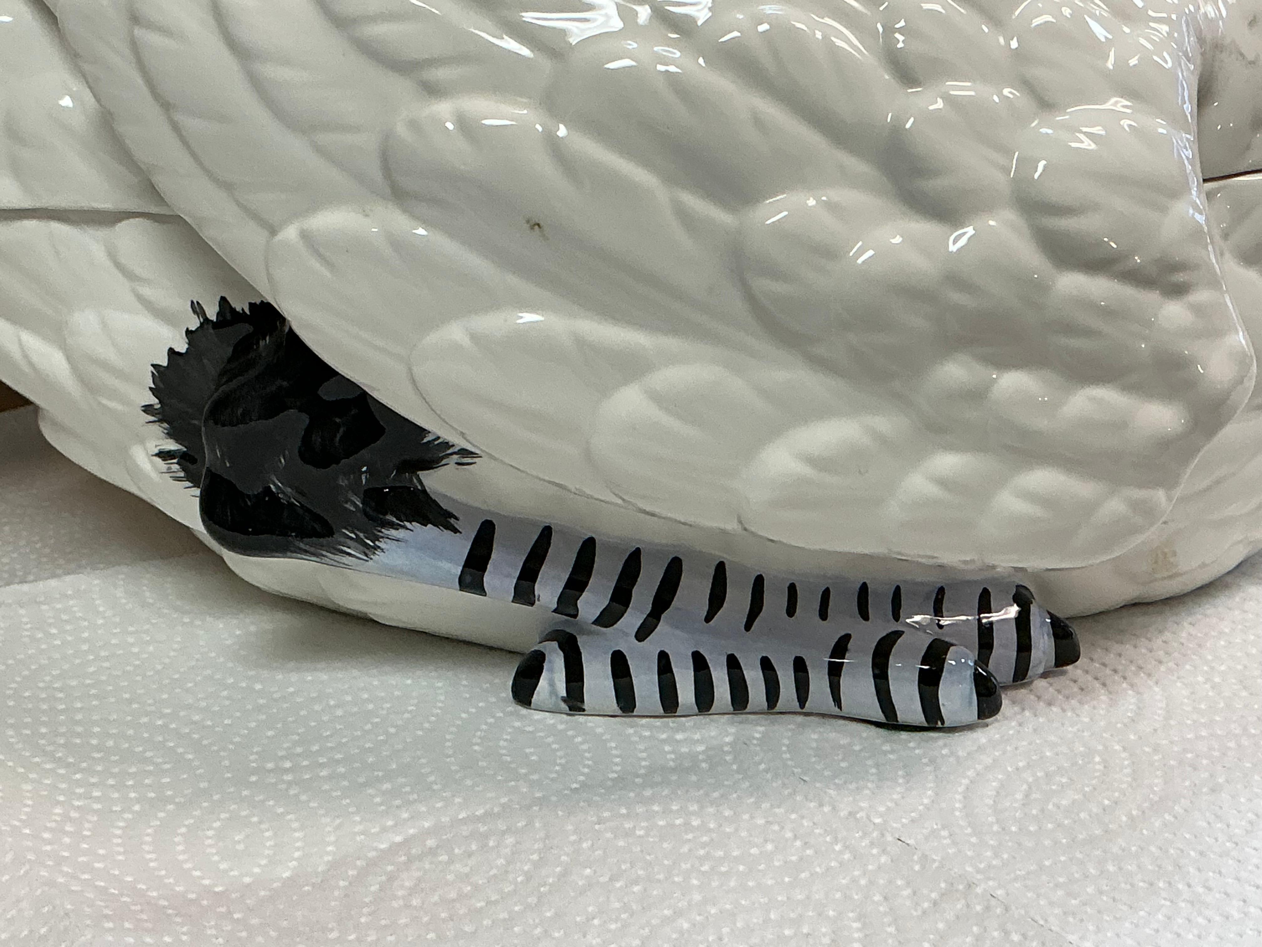 Italian Chelsea House Swan Form Pottery Porcelain Tureen Styled After Meissen 1