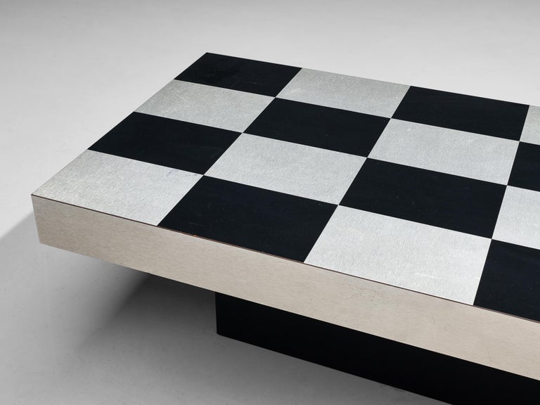 Mid-Century Modern Italian Chequered Coffee Table in Metal  For Sale
