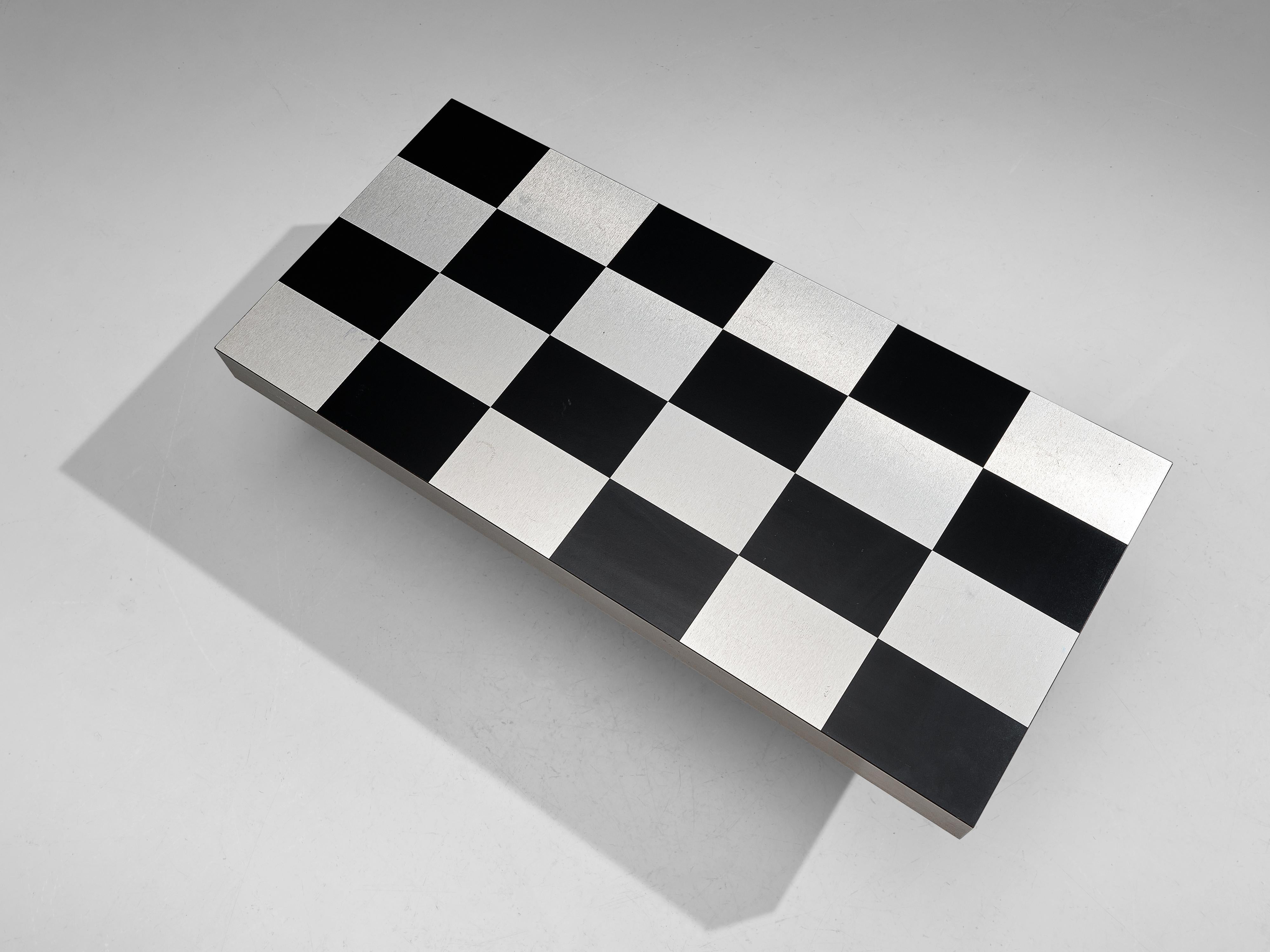 Italian Chequered Coffee Table in Metal  1