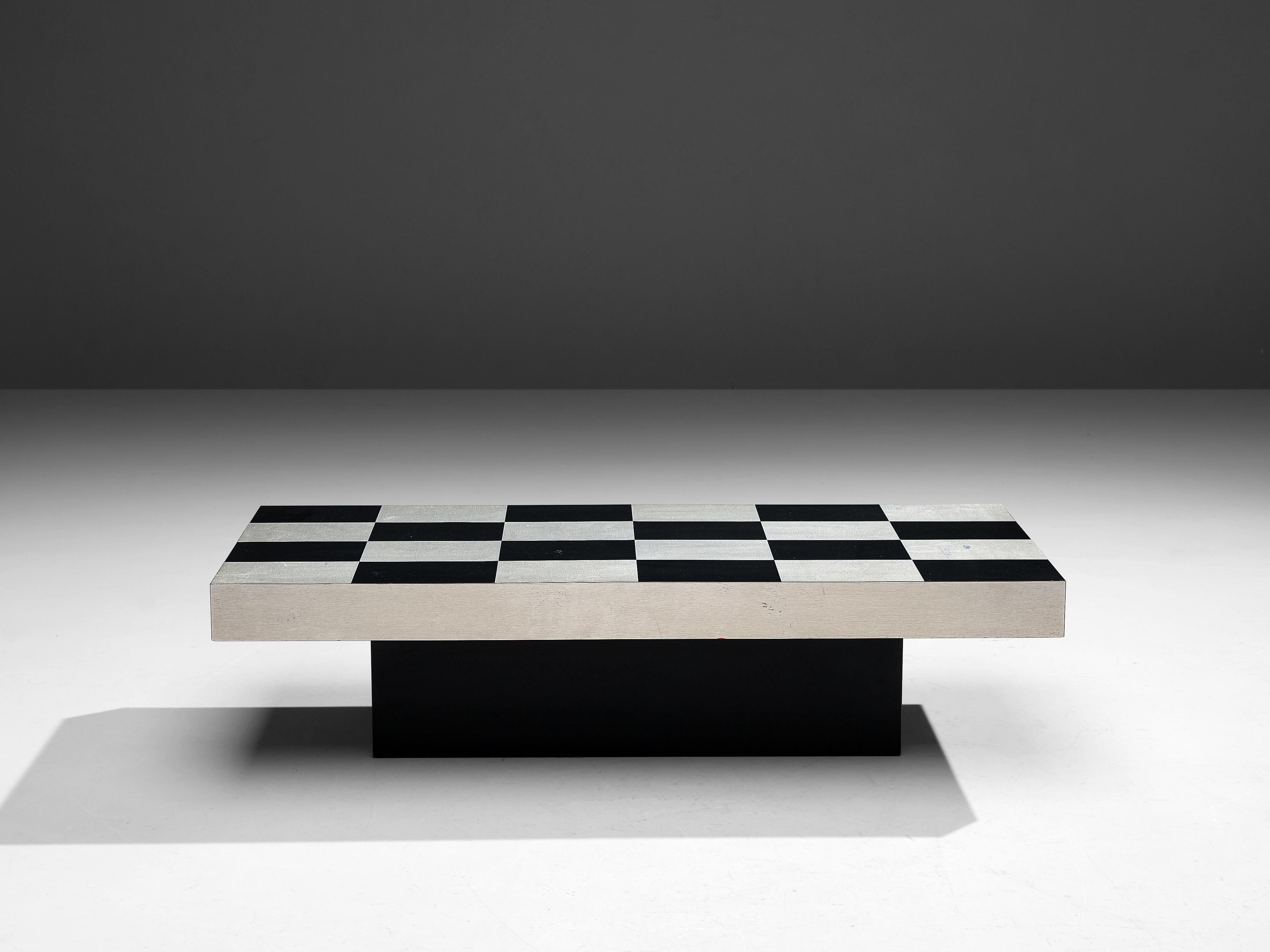 Italian Chequered Coffee Table in Metal  2