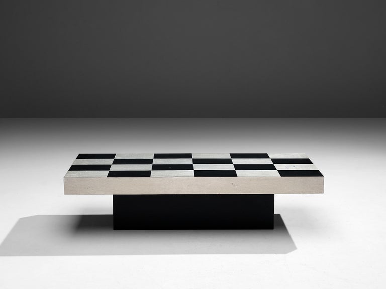 Italian Chequered Coffee Table in Metal  For Sale 2
