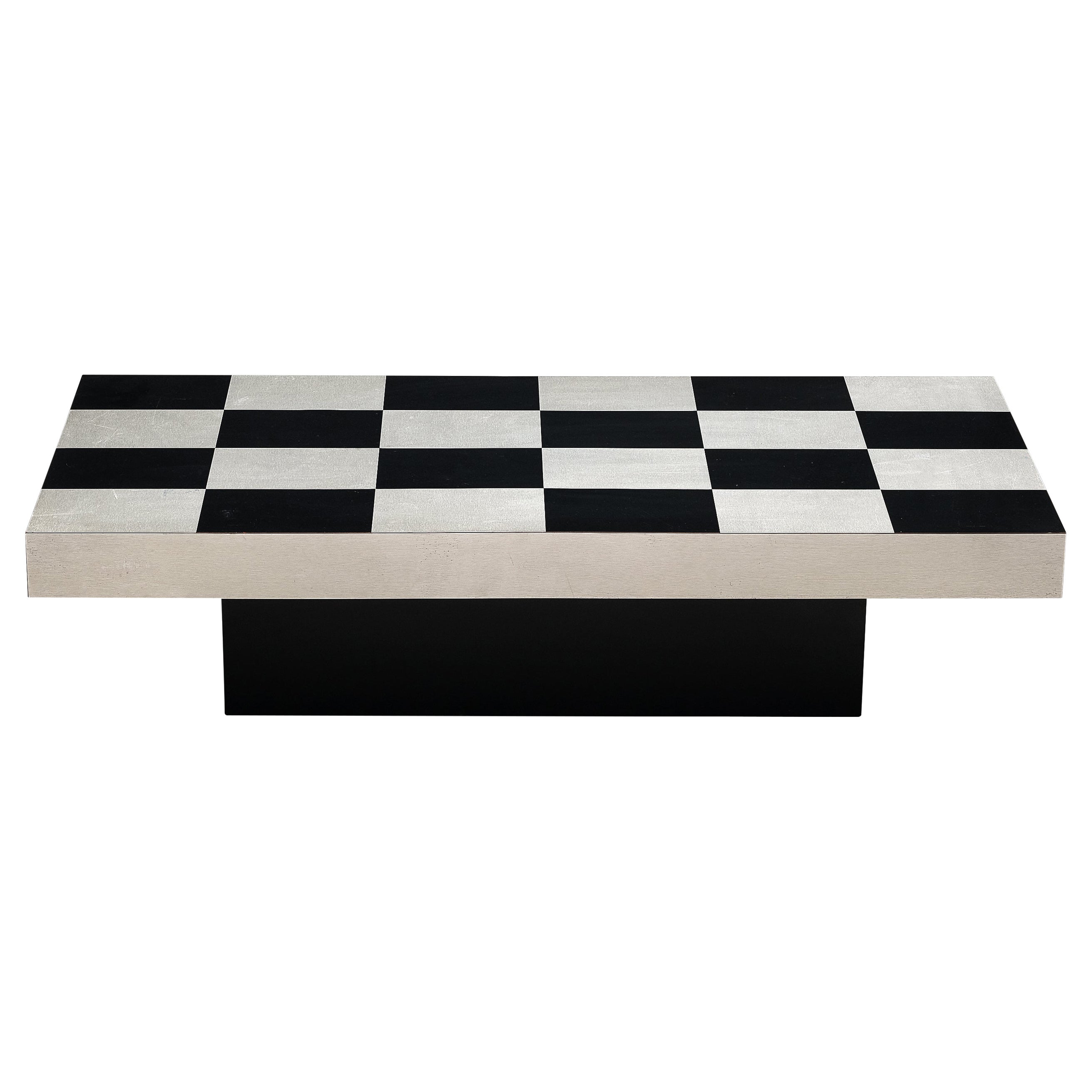 Italian Chequered Coffee Table in Metal