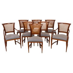 Italian Cherry Dining Chairs by Annibale Colombo, late 20th Century. Set of 8.