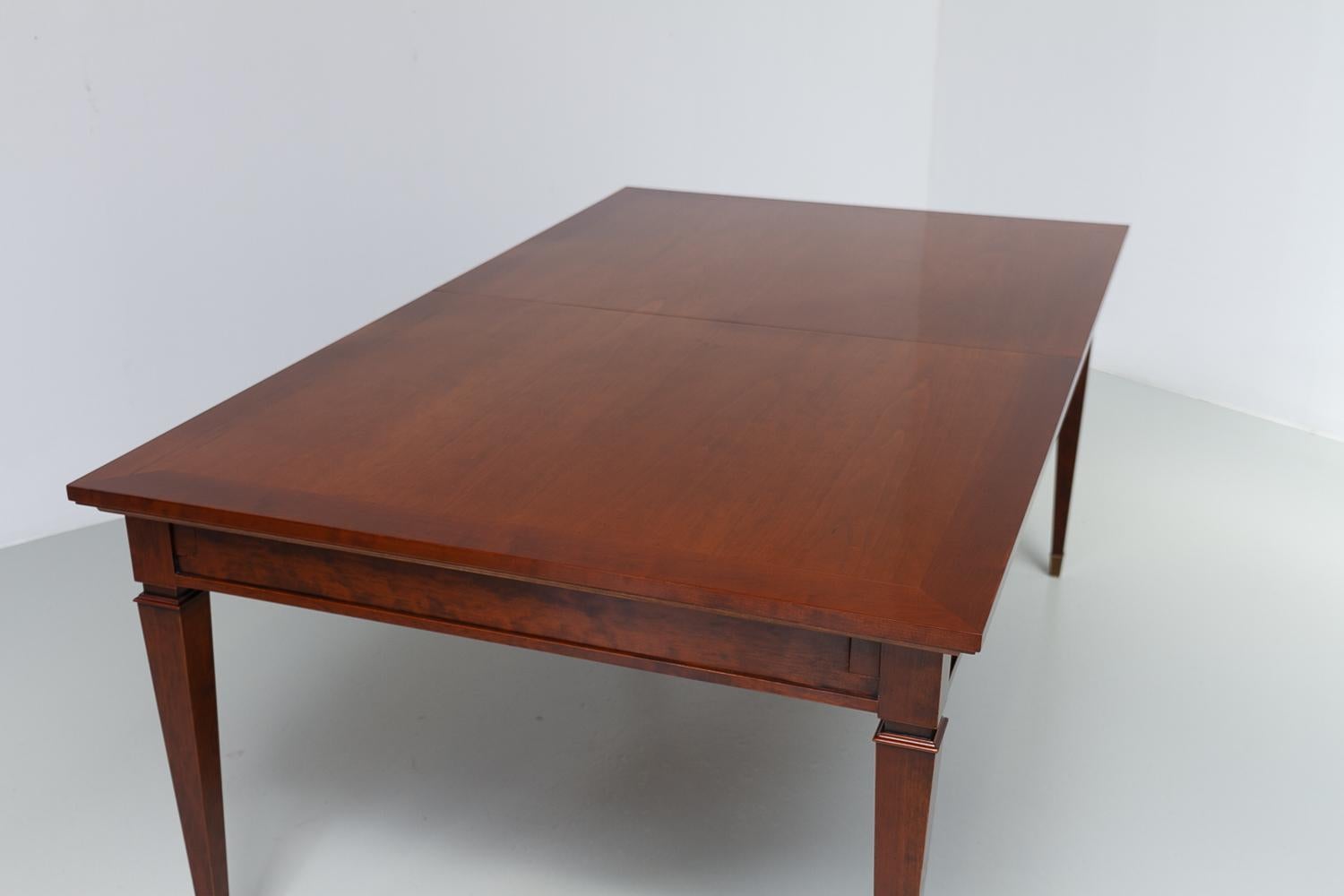 Neoclassical Italian Cherry Extendable Dining Table by Annibale Colombo, late 20th Century.