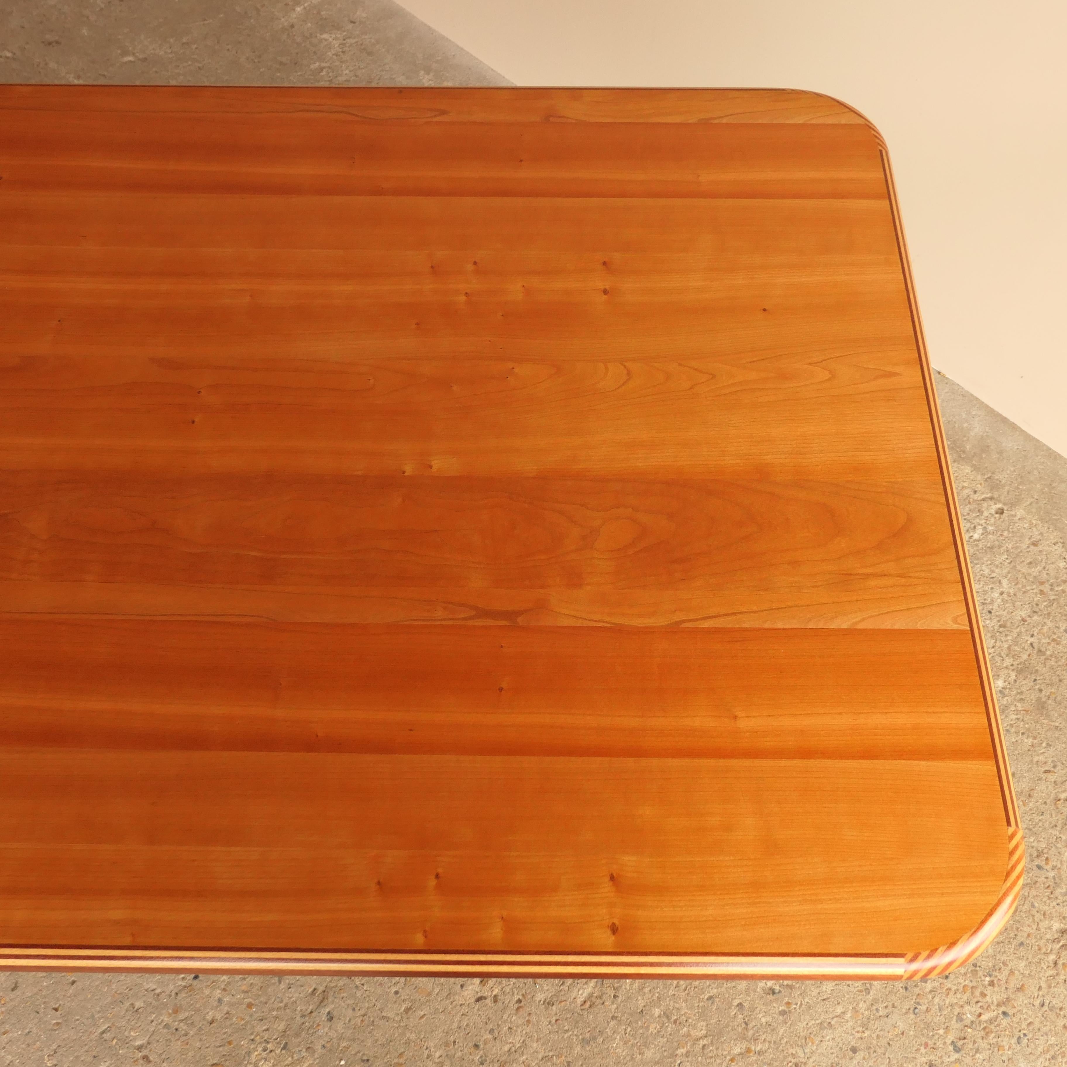 Late 20th Century Italian Cherry Wood Dining Table For Sale
