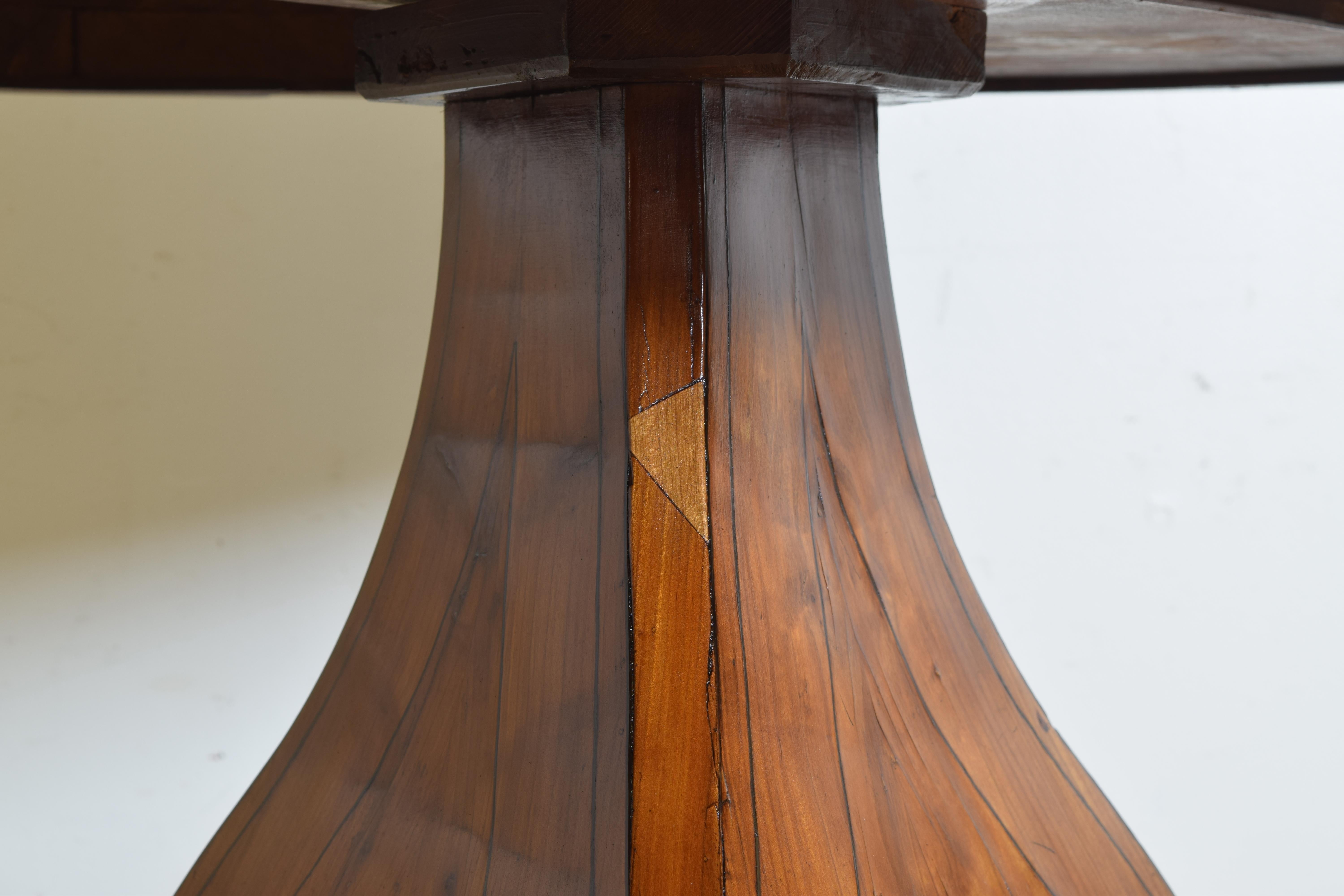 Italian Cherrywood Veneered and Inlaid Marble-Top Center Table, Mid-19th Century 10