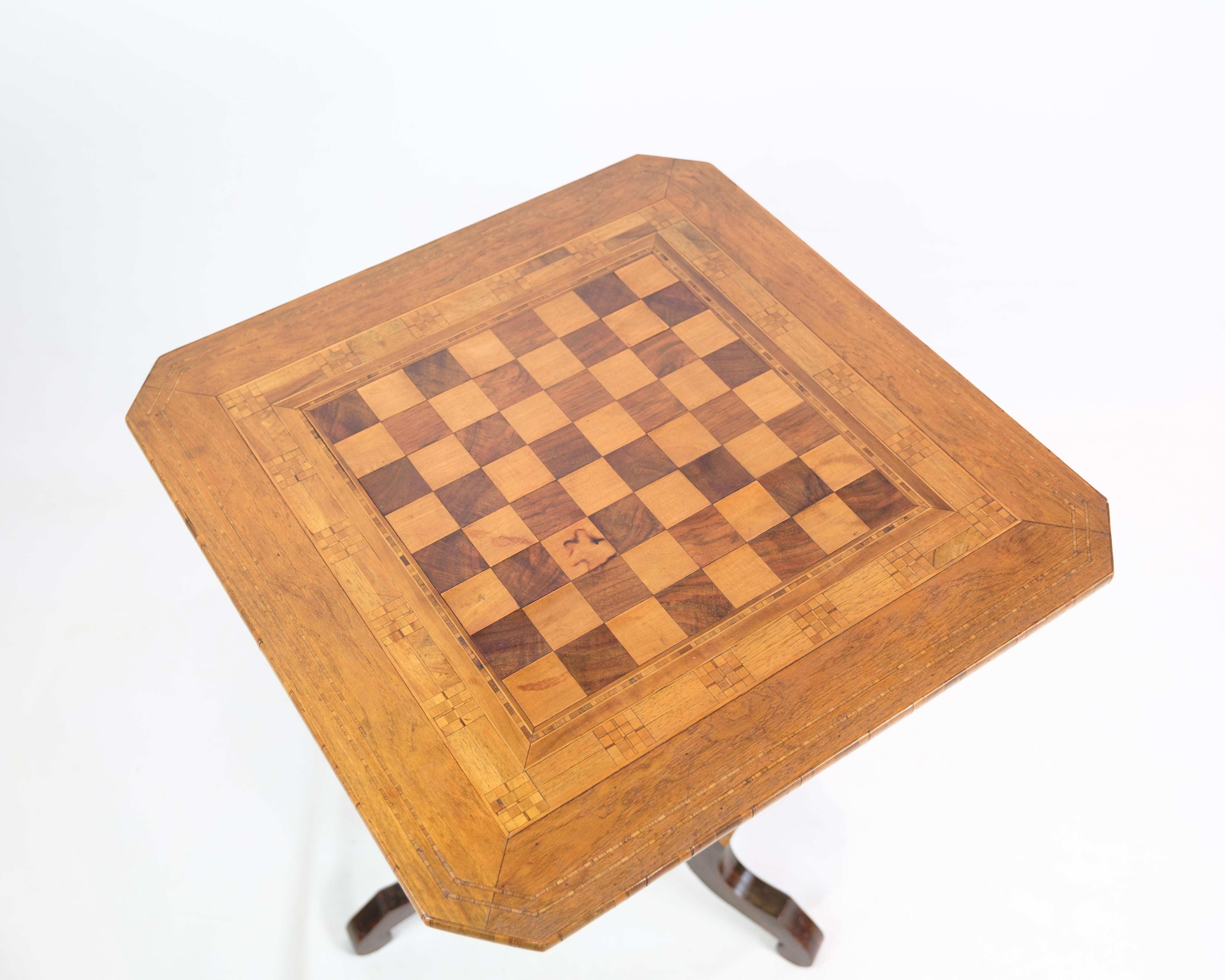   Italienisches Schachbrett aus Obstholz aus den 1860er Jahren im Zustand „Gut“ im Angebot in Lejre, DK