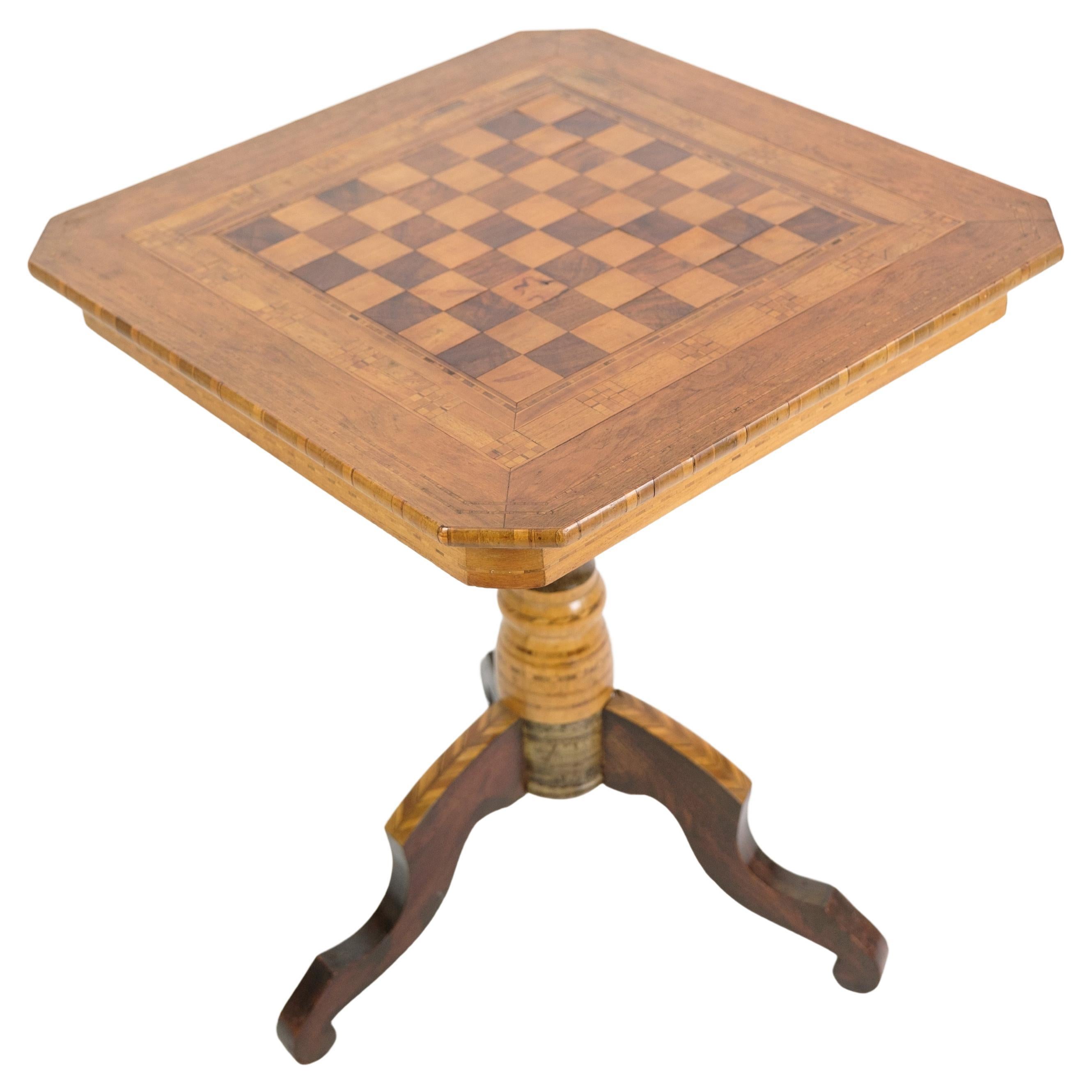   Italian Chessboard Made from Fruitwood From 1860s For Sale