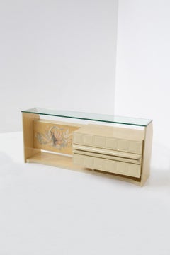 Italian Chest of Drawers by Giovanni Gariboldi in Inlaid Wood and Glass