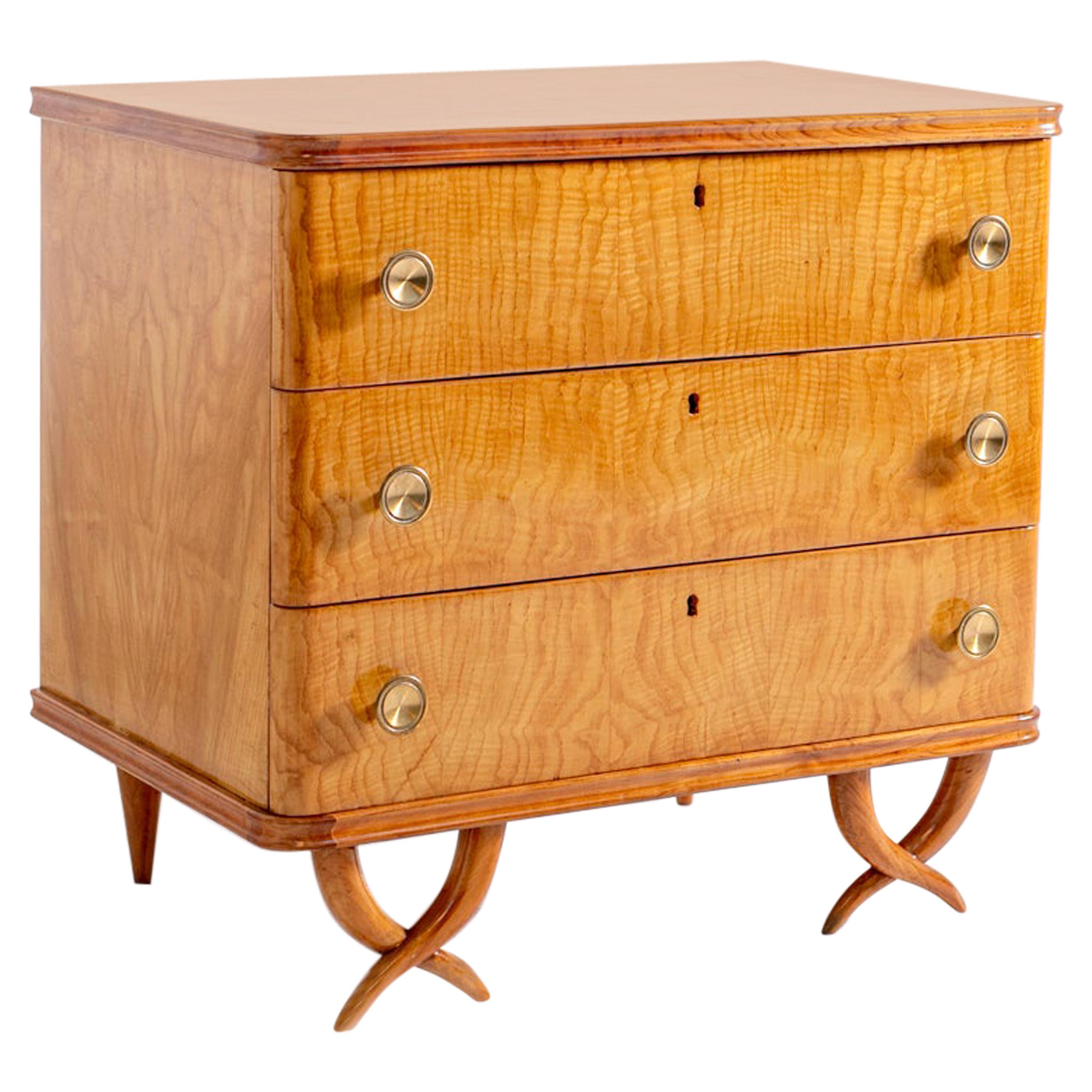 Italian Chest of Drawers by Paolo Buffa with Cornocopies, 1950s