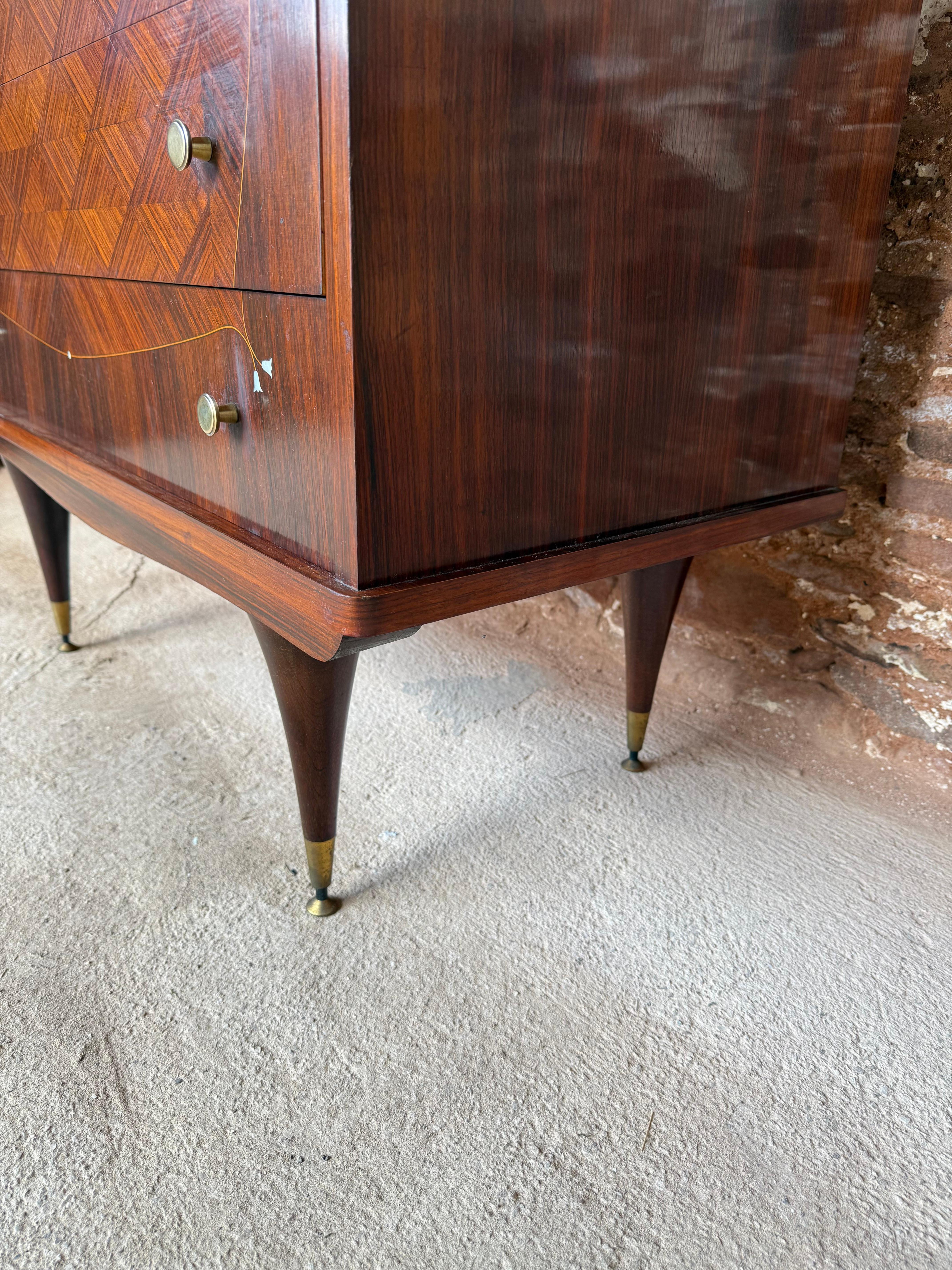 Italian chest of drawers / commode , mid century For Sale 8