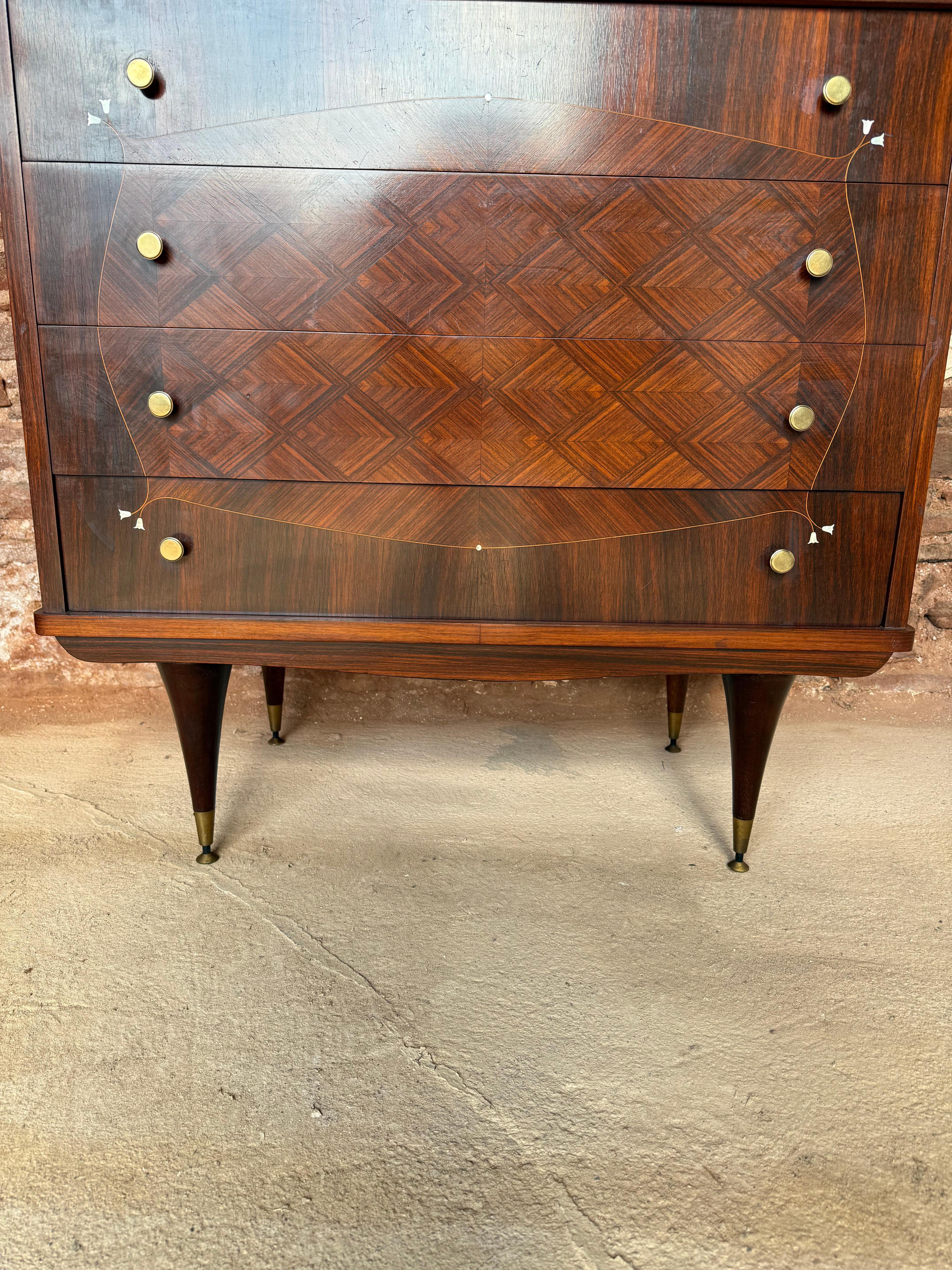 Italian chest of drawers / commode , mid century For Sale 9