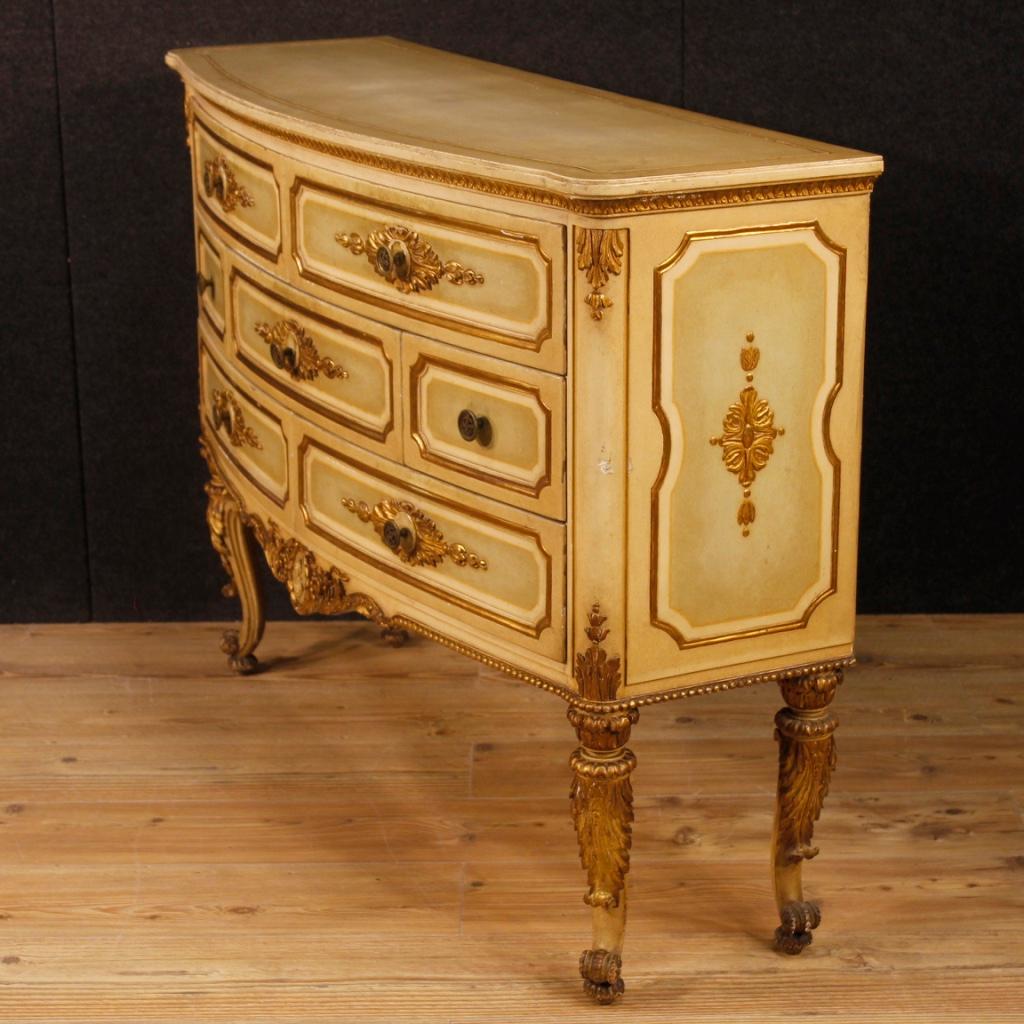 Italian Chest of Drawers in Lacquered and Giltwood from 20th Century 6