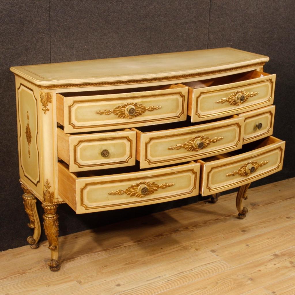 Italian Chest of Drawers in Lacquered and Giltwood from 20th Century 1