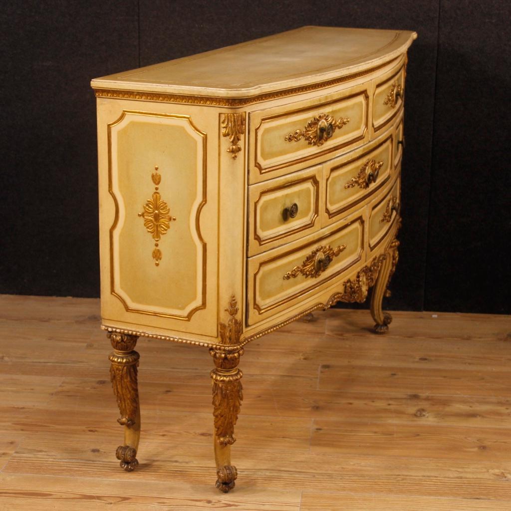 Italian Chest of Drawers in Lacquered and Giltwood from 20th Century 2