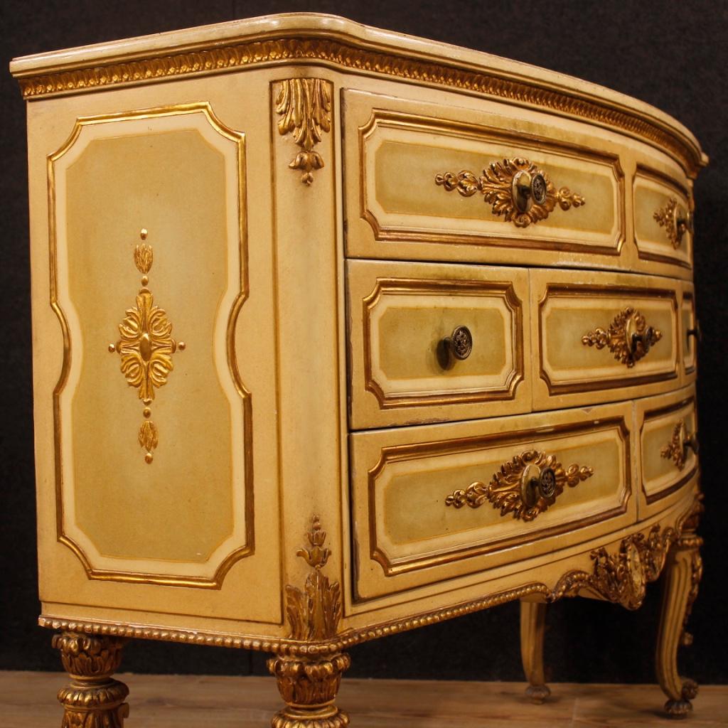 Italian Chest of Drawers in Lacquered and Giltwood from 20th Century 3
