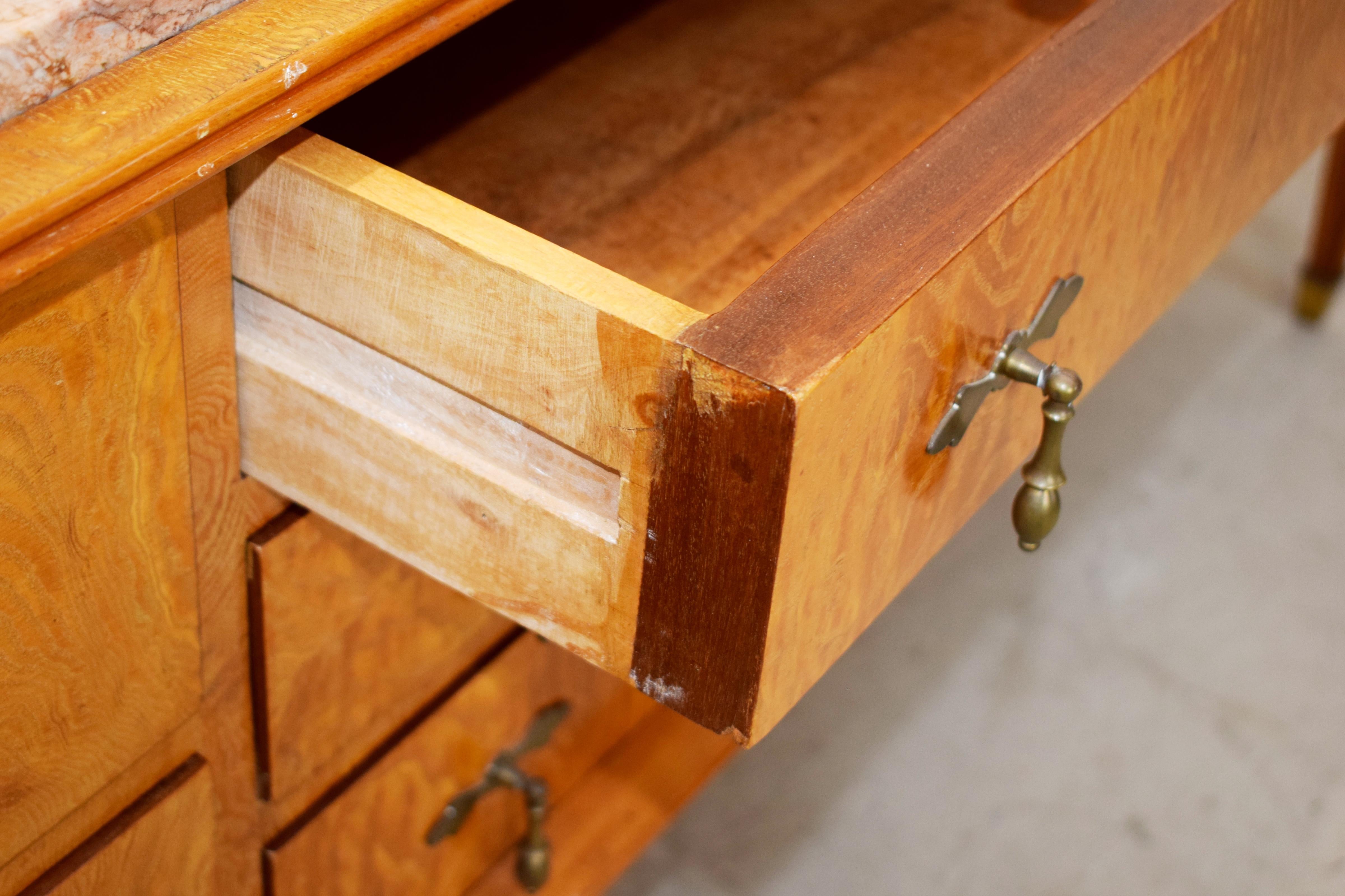 Commode italienne à tiroirs avec miroir, années 1950 en vente 1