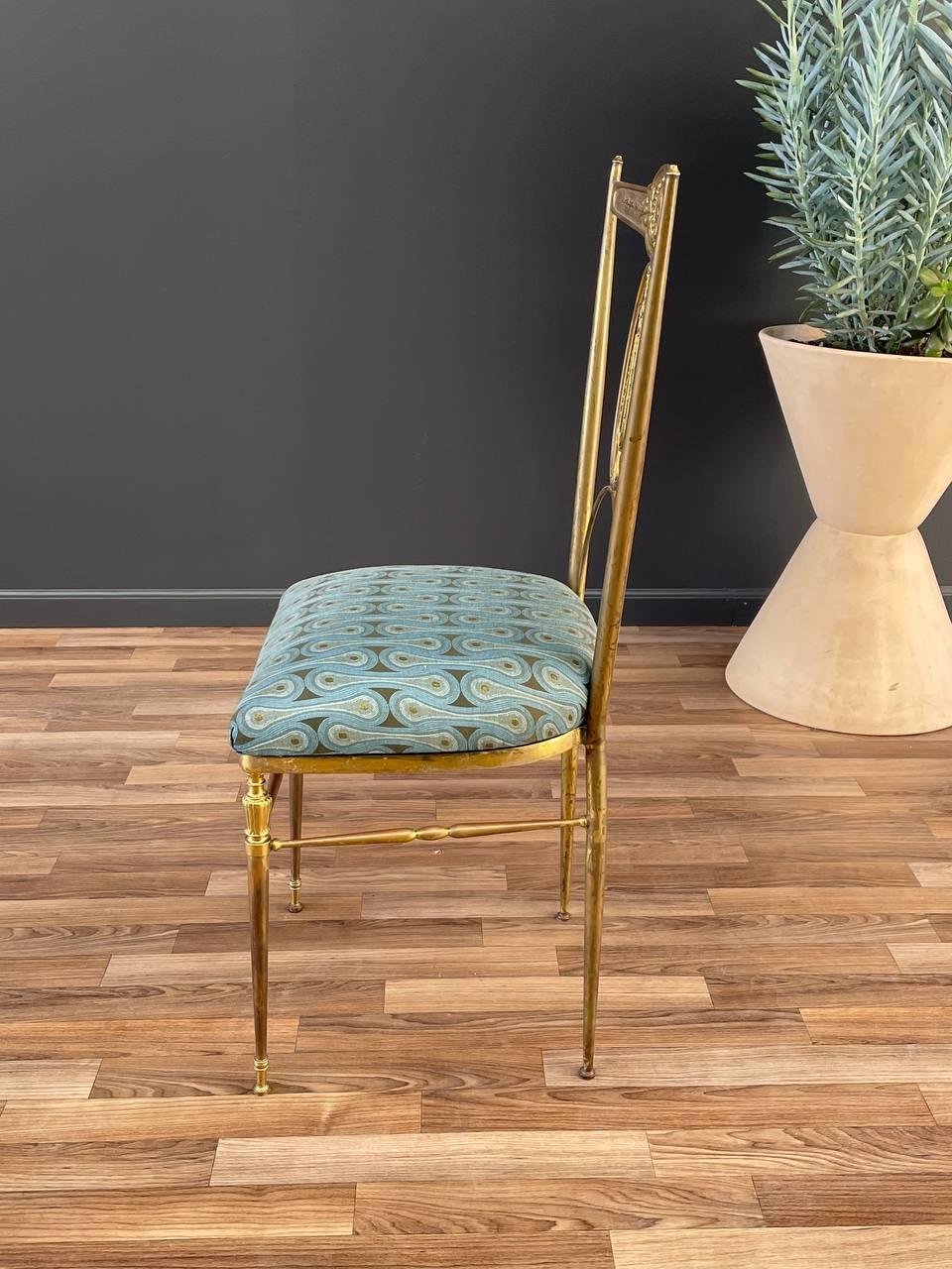 American Italian Chiavari Brass Accent Chair For Sale