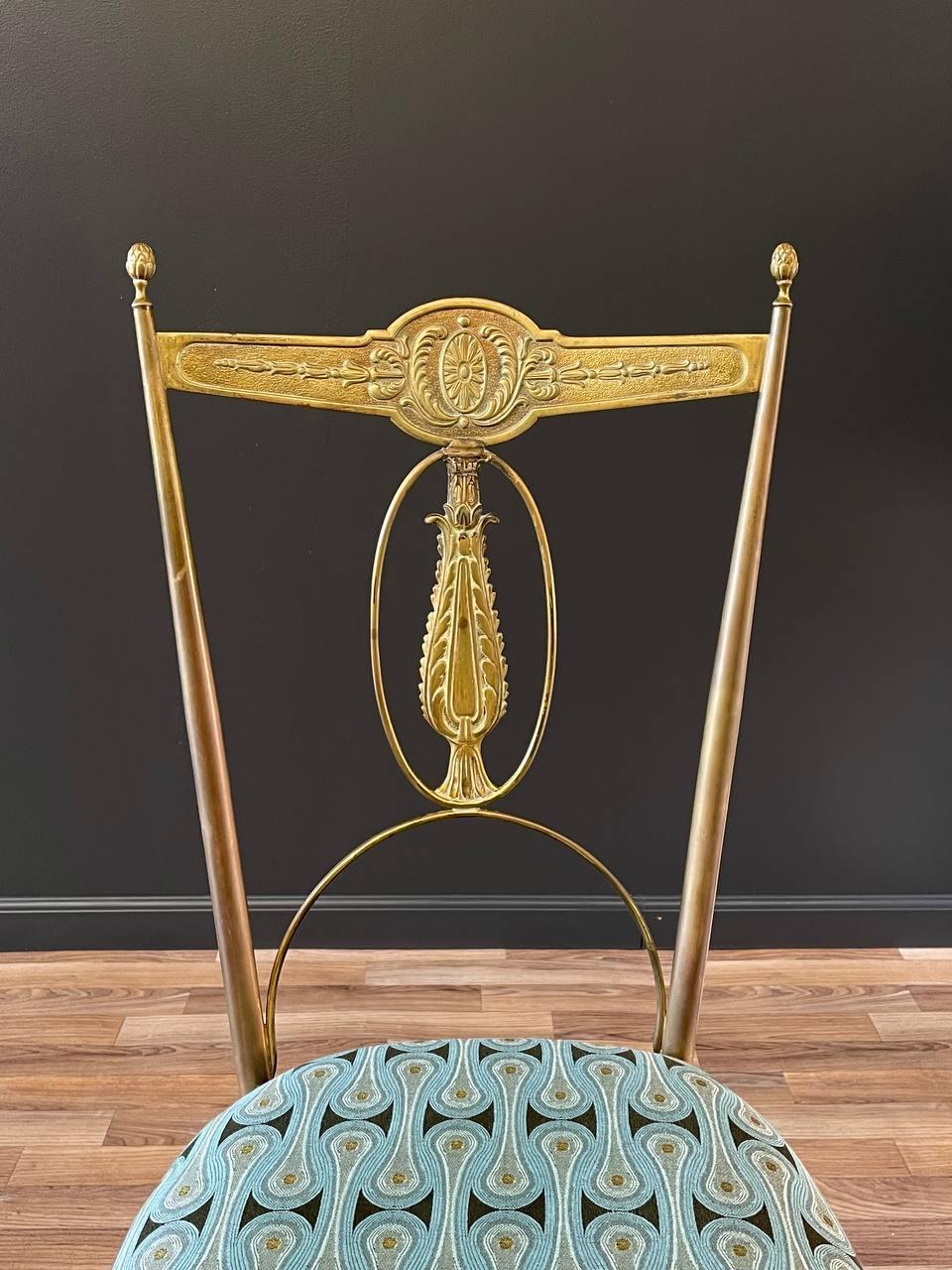 Mid-20th Century Italian Chiavari Brass Accent Chair For Sale