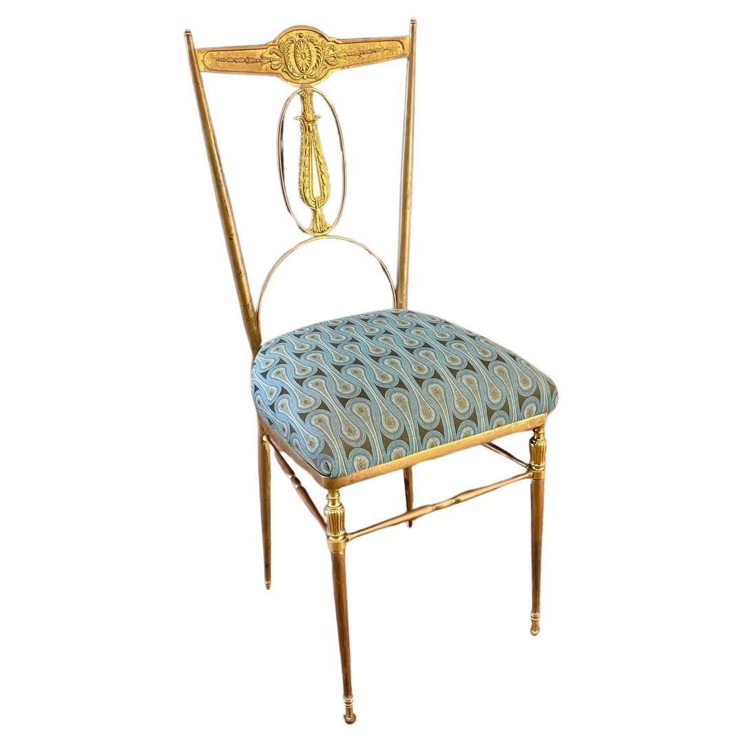 Chaise d'appoint italienne en laiton Chiavari