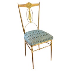 Vintage Italian Chiavari Brass Accent Chair