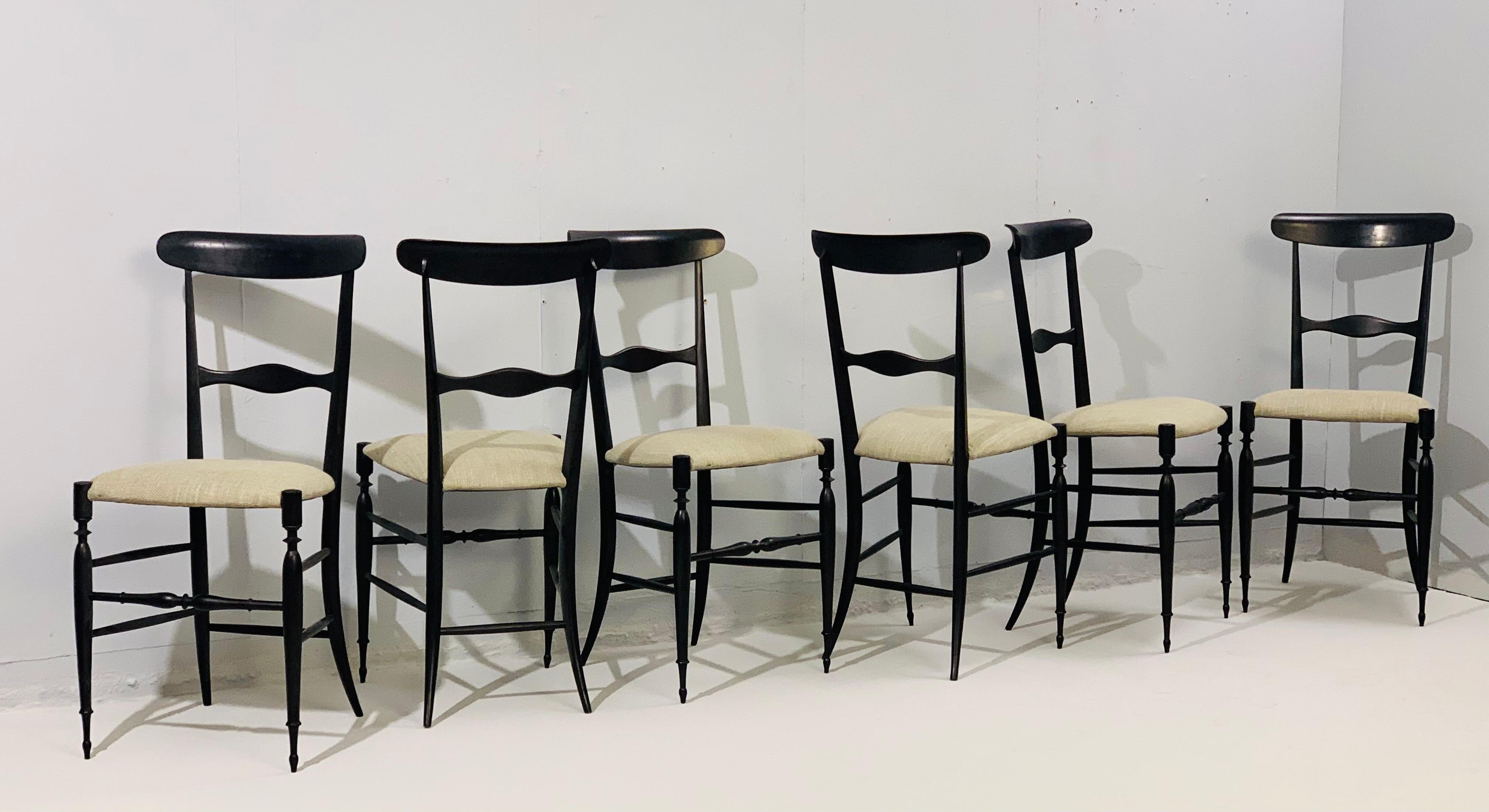 Italian Mid-Century Modern Ialian Chiavari Chairs, circa 1950