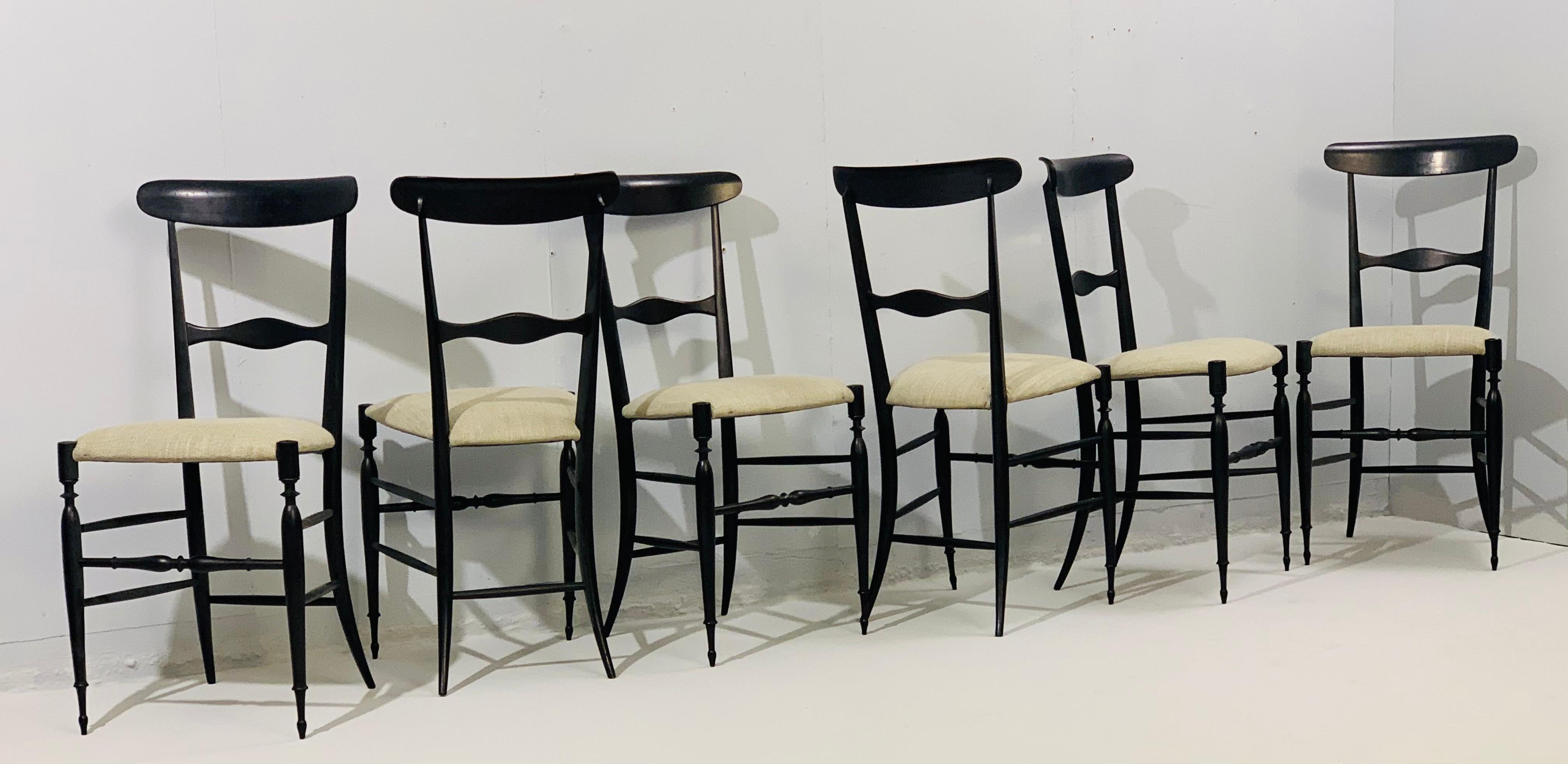 Mid-Century Modern Ialian Chiavari Chairs, circa 1950 In Good Condition In Brussels, BE