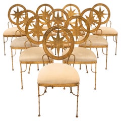 Vintage Italian Chiavari Style Compass Rose Dining Chairs