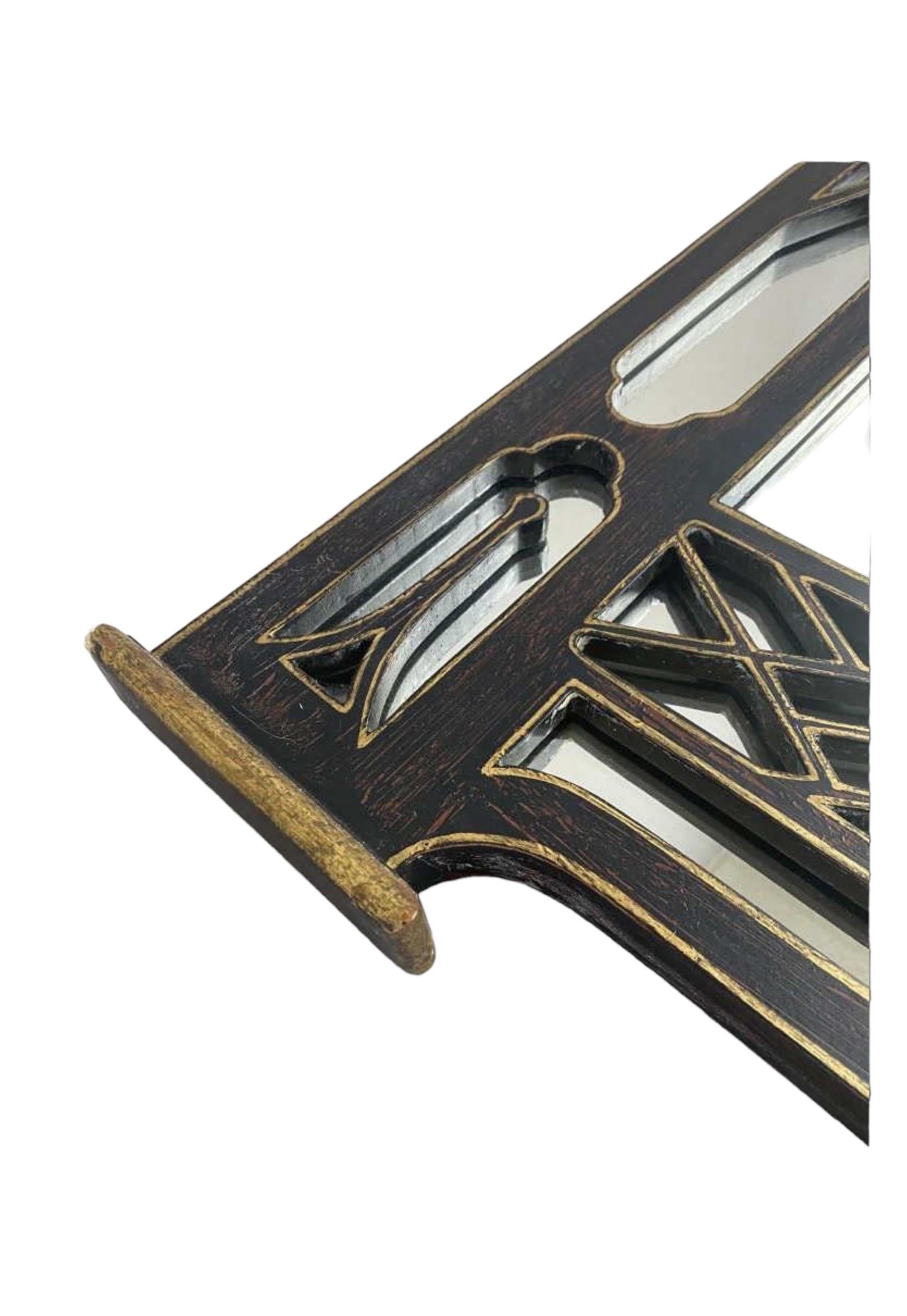 Specchio cinese italiano in stile Chippendale con pagoda e traforo in finto marmo in vendita 5