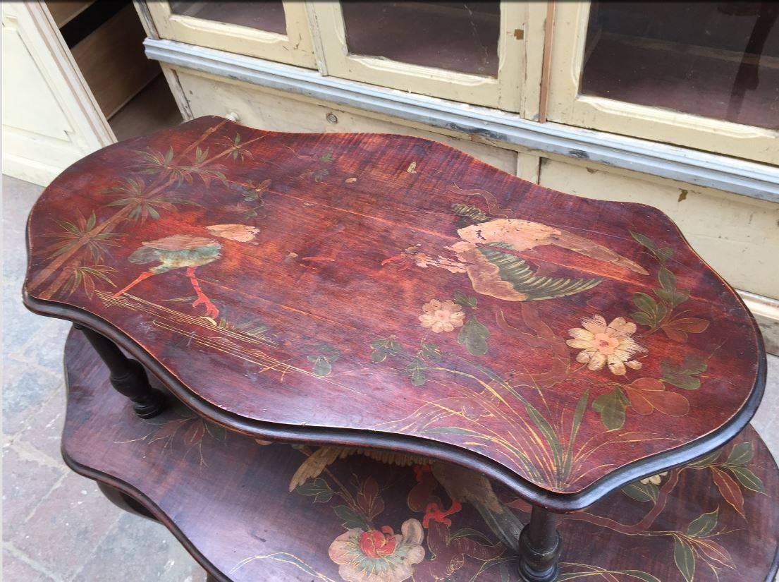 Italian Chinoiserie Etagere Table from 1930s For Sale 9