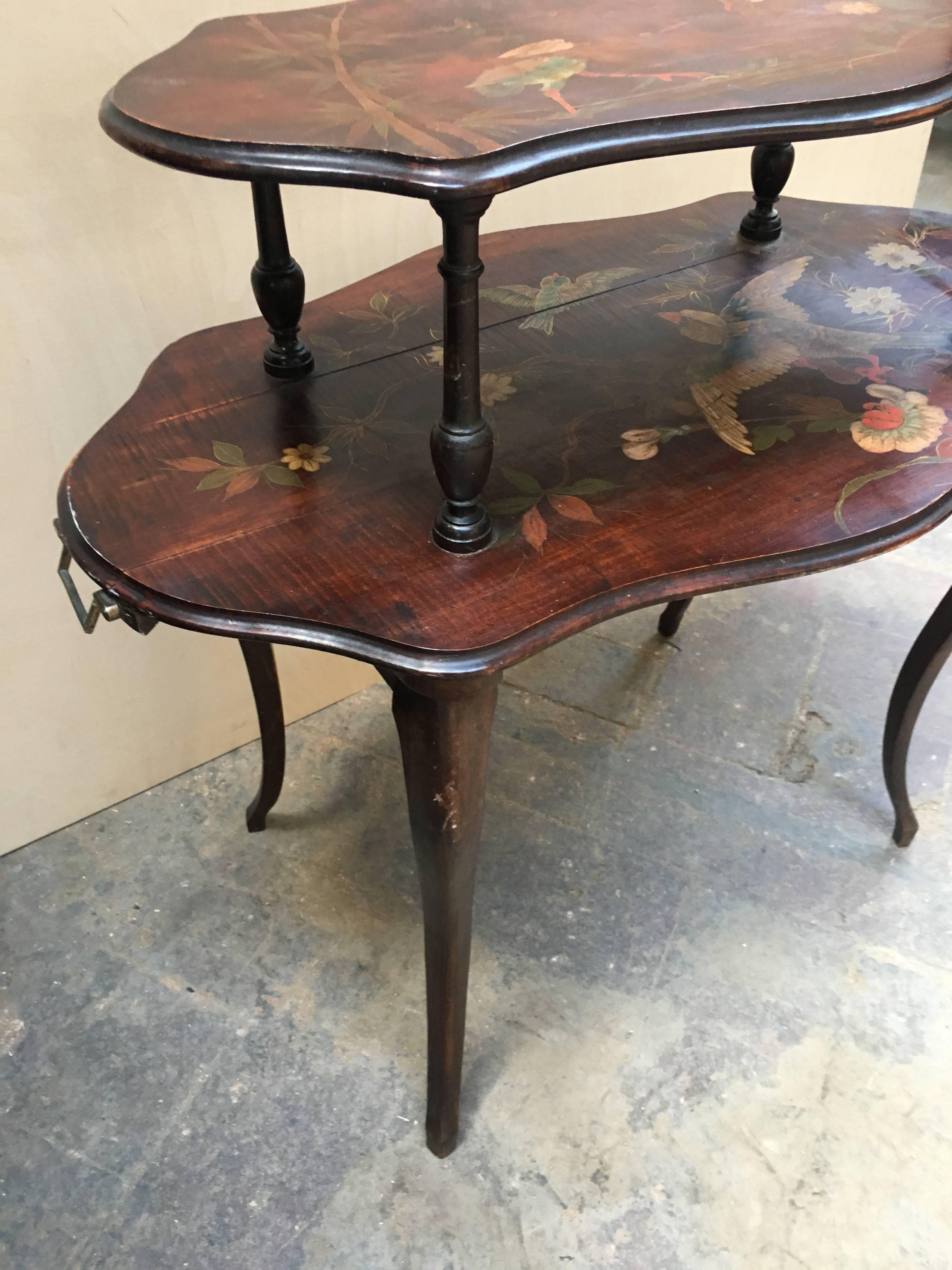 Mid-20th Century Italian Chinoiserie Etagere Table from 1930s For Sale