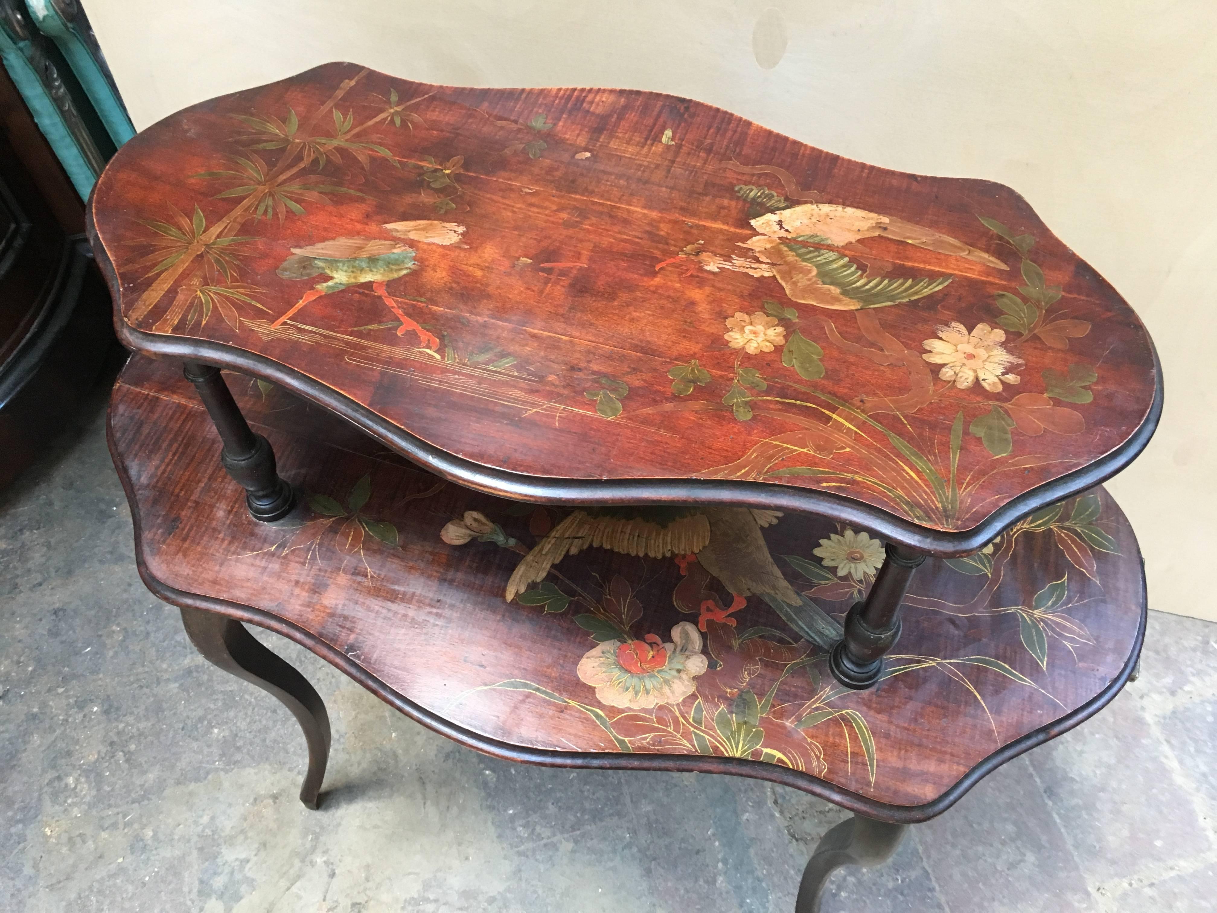 Italian Chinoiserie Etagere Table from 1930s For Sale 1