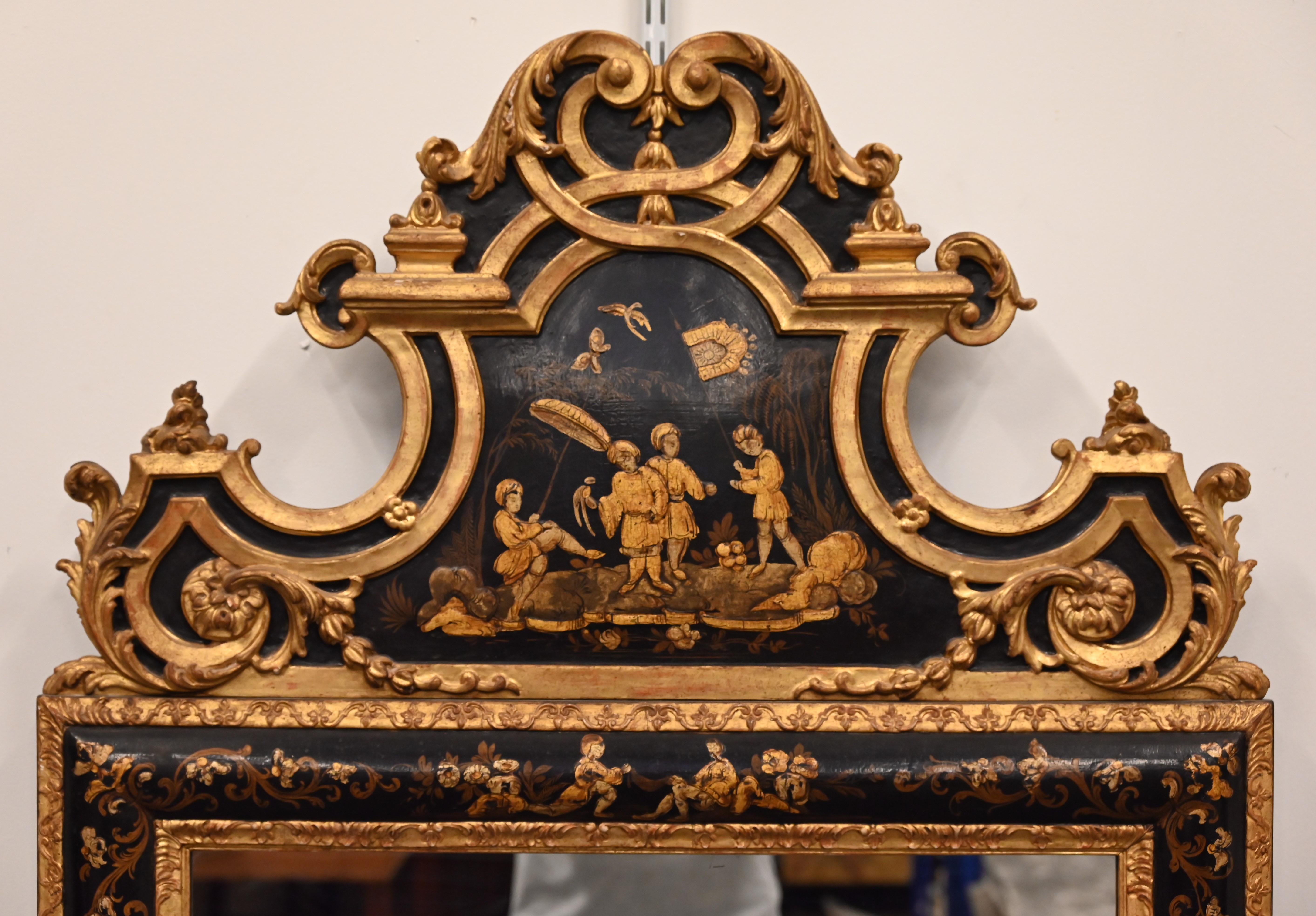 Hand-Painted Italian Chinoiserie Mirror, 1920s