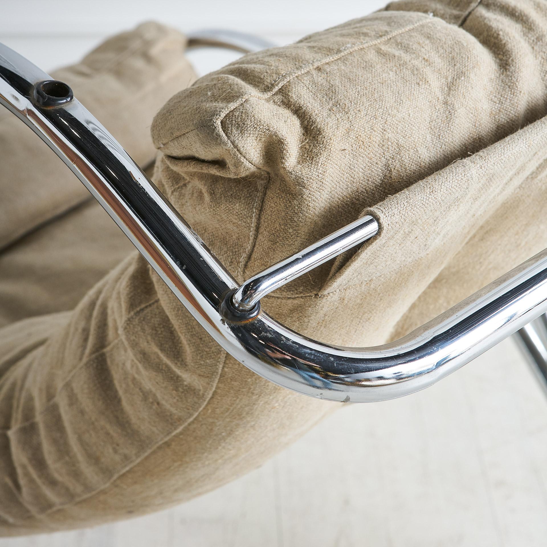 Mid-Century Modern Italian Chrome Accent Chair