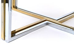 Italian Chrome and Brass Coffee Table, 1970s