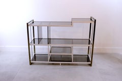 Italian Chrome and Brass Console, by Arcangeli & Serantoni, 1970s