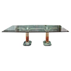 Italian Chrome and Brass Dining Table Italian Chrome and Brass Dining Table
