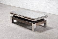 Italian Chrome and Brass Extendable Coffee Table by Sandro Petti, 1970's