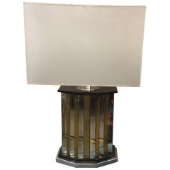 Lampada italiana in ottone e cromo di Romeo Rega, anni '70