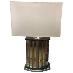 Vintage Italian Chrome and Brass Lamp by Romeo Rega, 1970s