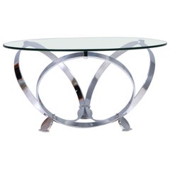 Italian Chrome and Glass Coffee Table, 1970s