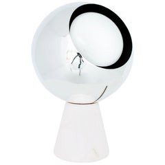 Italian Chrome and Marble Eyeball Lamp